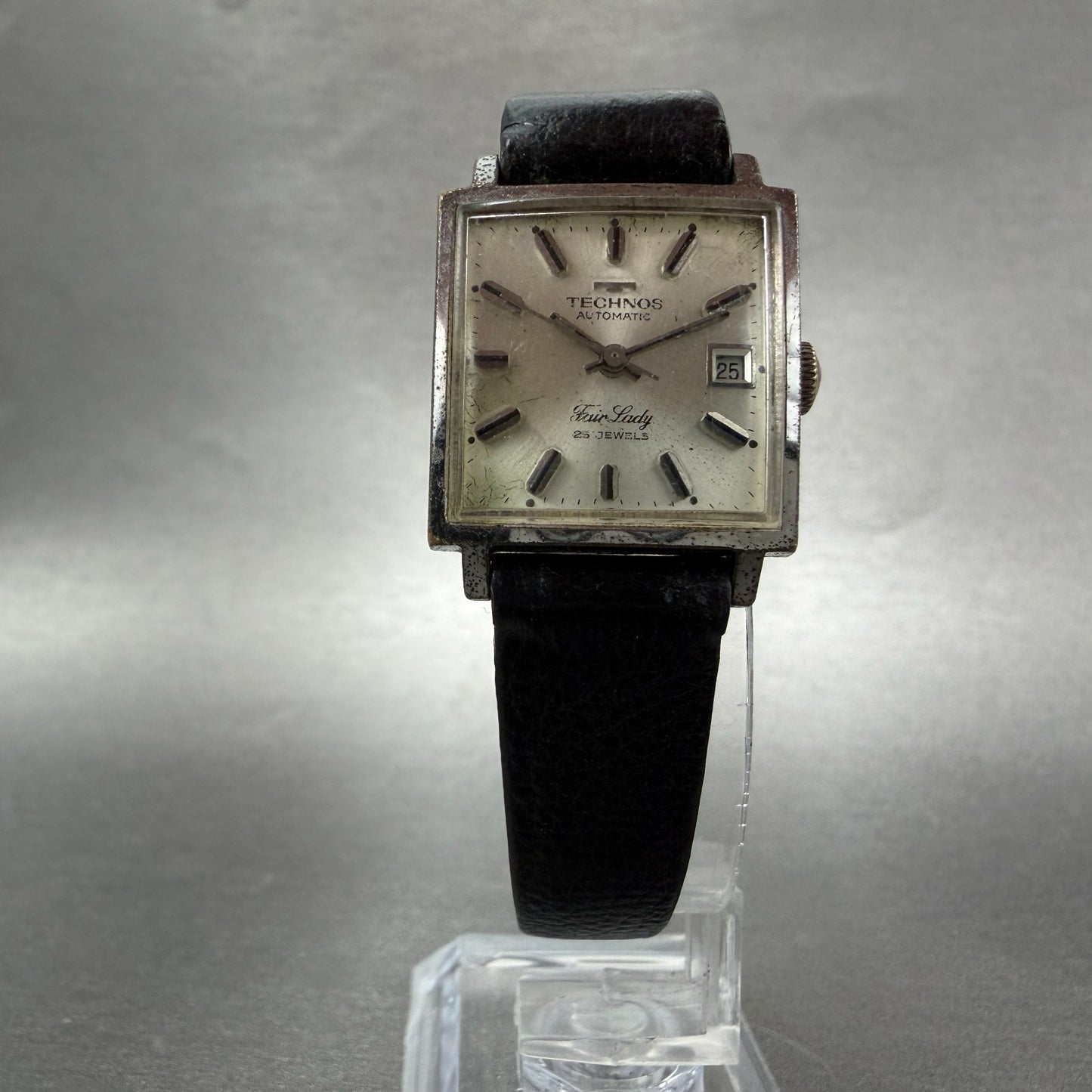 Technos Fair lady Automatic Watch Women 22mm Silver Dial Silver Tone Date Runs5