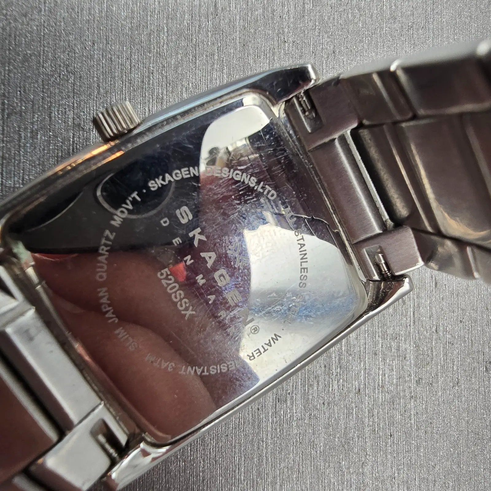 Skagen Denmark Watch Women 31mm MOP Dial Silver Tone Rectangle 520SSX New Batt10
