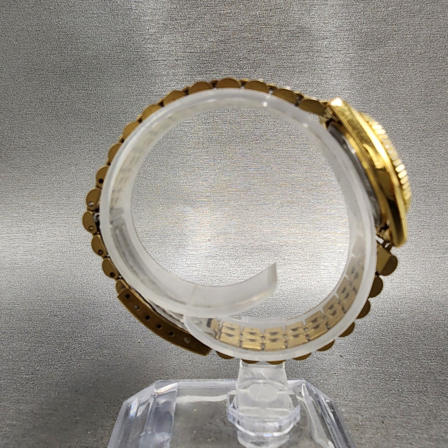 Seiko SQ Watch Women 24mm Gold Dial Gold Tone Daydate 24mm Round New Battery NBG9