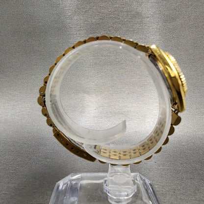 Seiko SQ Watch Women 24mm Gold Dial Gold Tone Daydate 24mm Round New Battery NBG9
