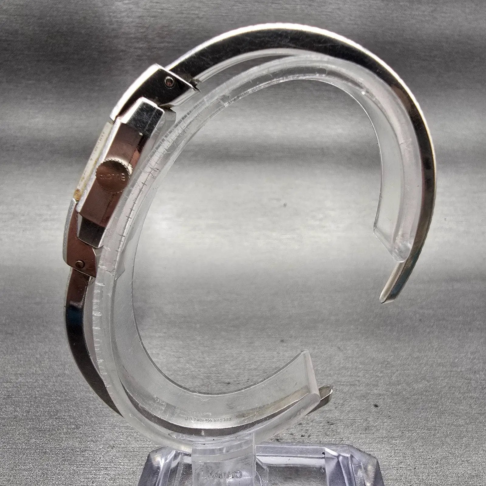 Bulova Watch Women 10mm Silver Dial White Gold Rectangle Manual Wind Vintage6