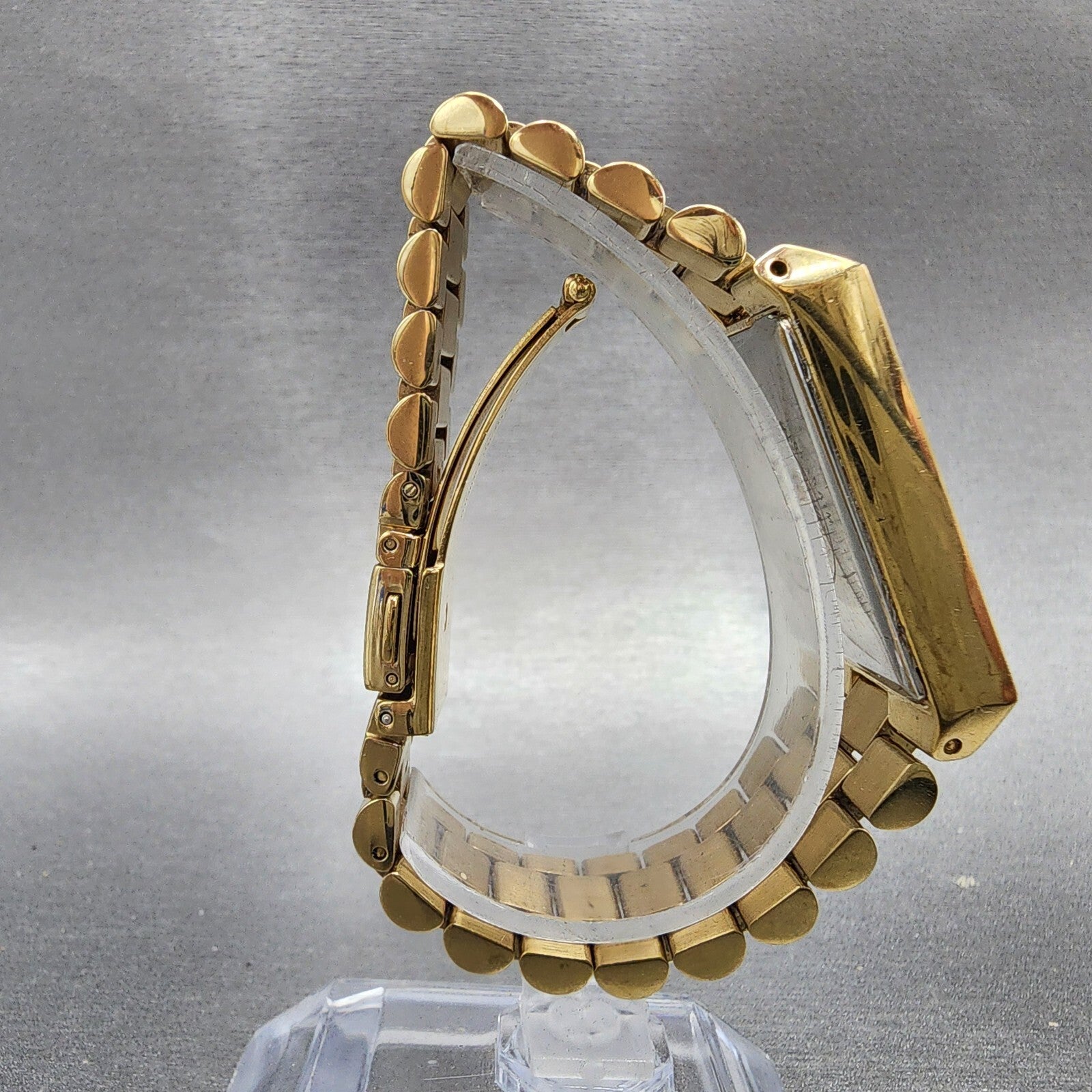 Michael Kors Nash Watch Women 27mm Champagne Dial Gold Tone Rectangle New Batt8