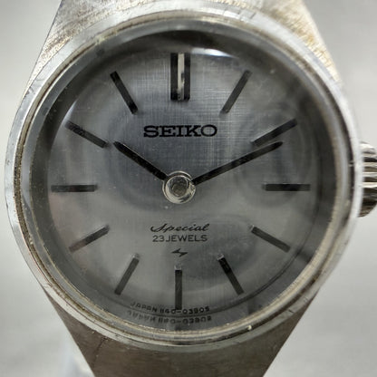 Seiko Special Watch Women 18mm Blue Dial White Gold Plated Manual Wind Runs1