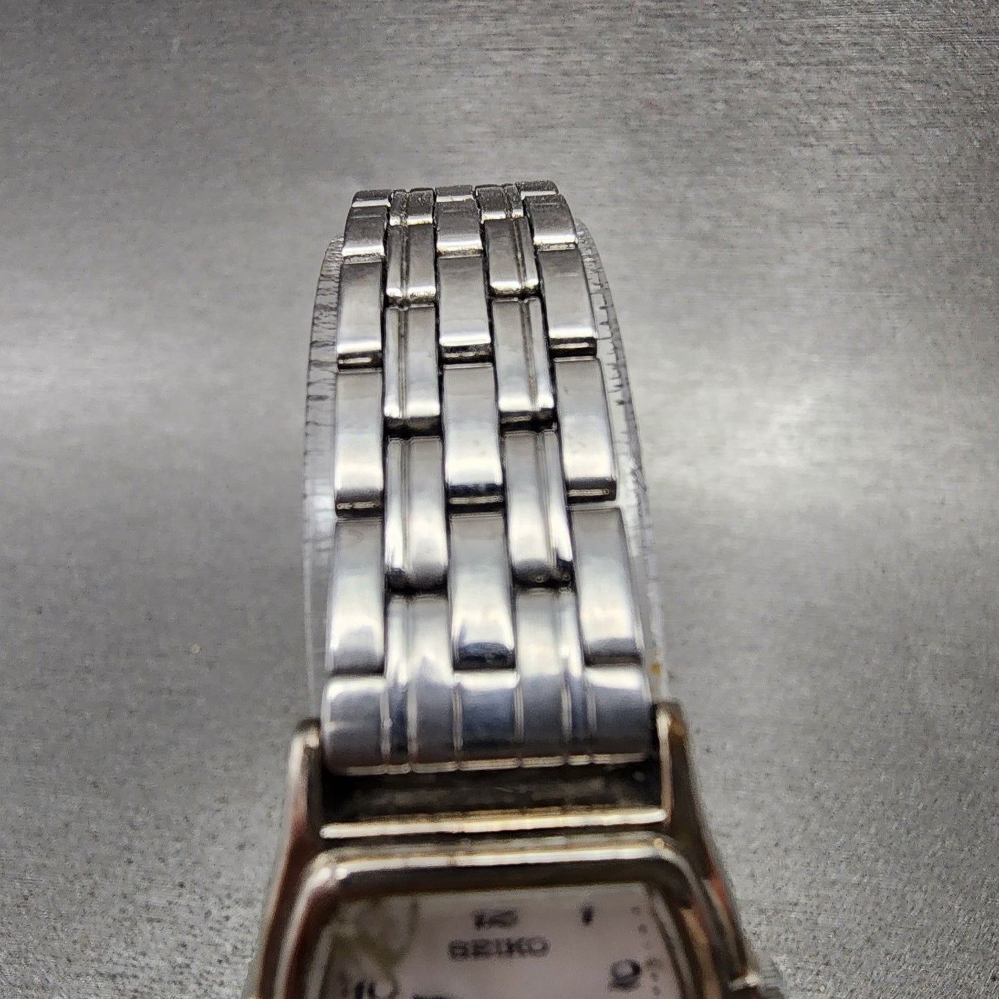 Seiko Watch Women 21mm White Dial Silver Tone Rectangle V4016250 New Battery3
