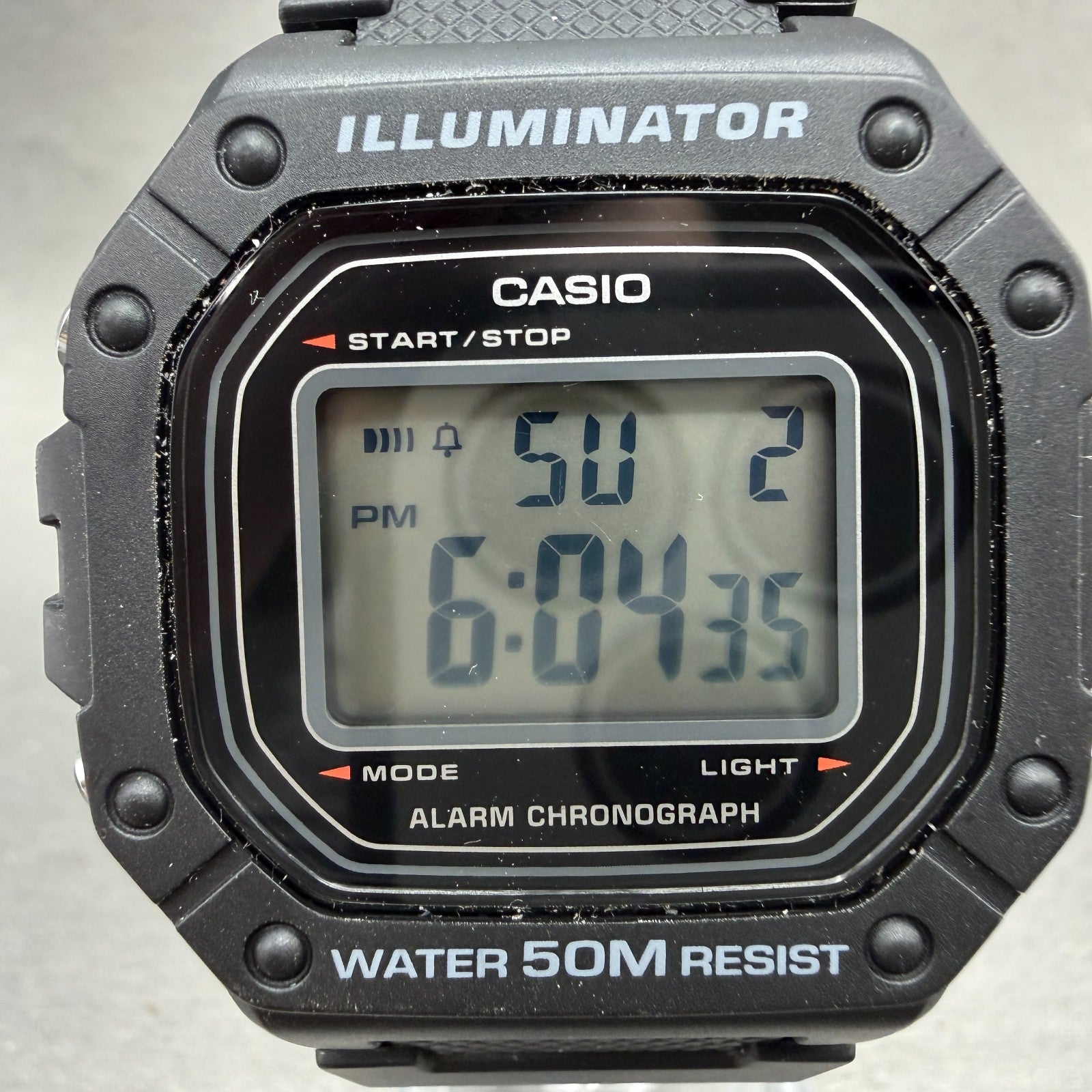 Casio Illuminator Watch Men 43mm Black Alarm Chrono Digital W-218H New Battery1