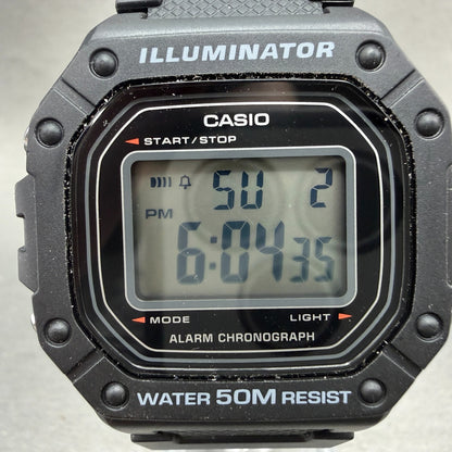 Casio Illuminator Watch Men 43mm Black Alarm Chrono Digital W-218H New Battery1