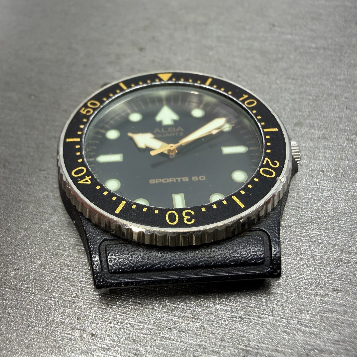 Seiko ALBA Dive Watch Men 36mm Black Dial Black Tone Round Y481-014A New Battery2