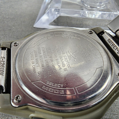 Casio Wave Ceptor Solar Watch Men 42mm White Dial Analog Digital Steel Runs