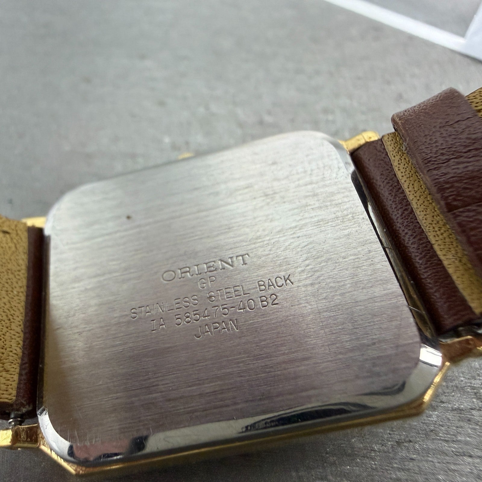 Orient VX Tank Watch Men 27mm Champagne Dial Gold Tone Rectangle New Battery9