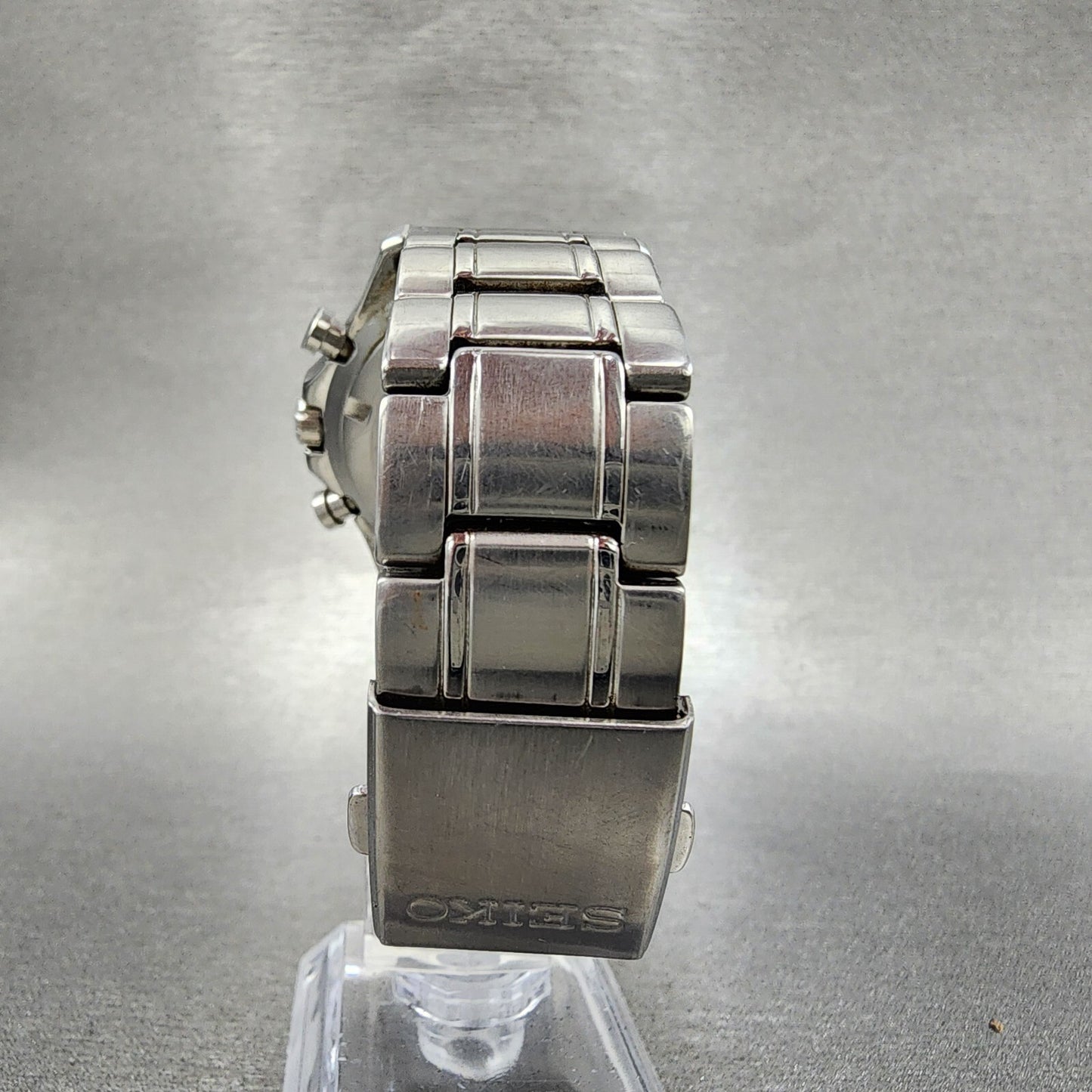 Seiko Chronograph Watch Men 40mm Blue Dial Silver Tone Date 8t63-00d0 NewBattery