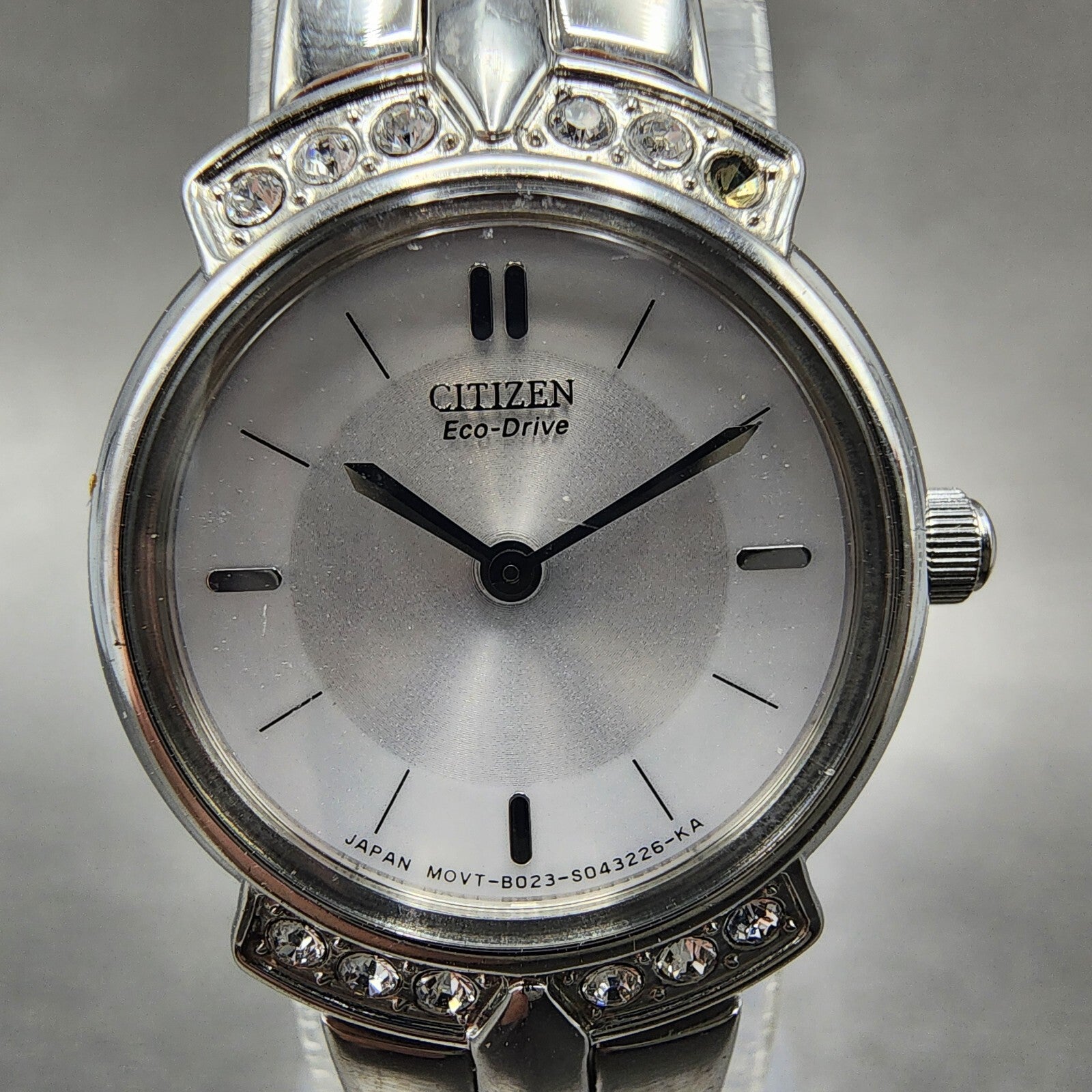 Citizen EcoDrive Watch Women 20mm Silver Dial Silver Tone B023S025508 Runs1