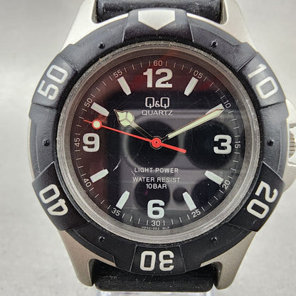 Citizen Q&Q Diver Watch Men 40mm Black Dial Gray Tone Solar Runs Round1