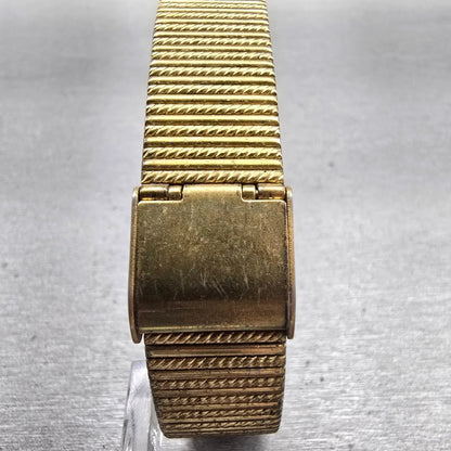Bulova Watch Men 25mm Gold Dial Gold Tone Rectangle 92M45 New Battery Vintage7