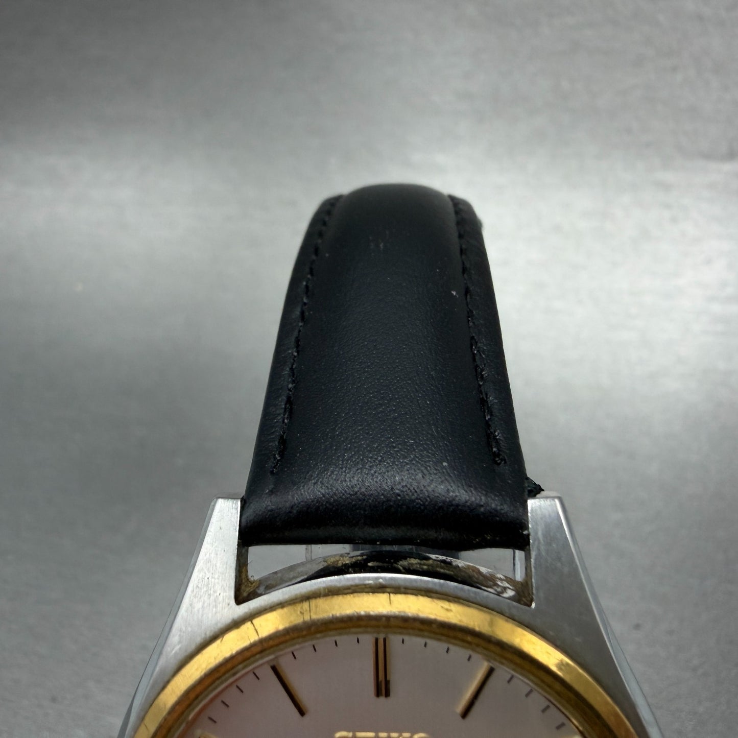Seiko Watch Men 37mm Silver Dial Two Tone Daydate Round 7N43-9048 New Battery M34
