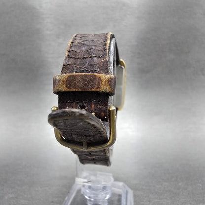 Seiko Lassale Tank Watch Men 27mm Gold Dial Gold Rectangle 6020-5829 PARTS VTG8