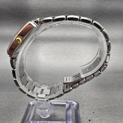 Bulova Tank Watch Women 22mm MOP Dial Two Tone Rectangle 98L157 New Battery6