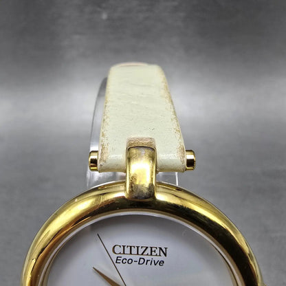 Citizen Eco-Drive Watch Women 34mm White Dial Gold Tone Round E031-S090920 Runs4