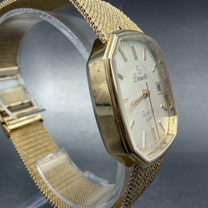 Armitron Deauville Watch Men 31mm Champagne Dial Gold Tone Date PARTS VTG4