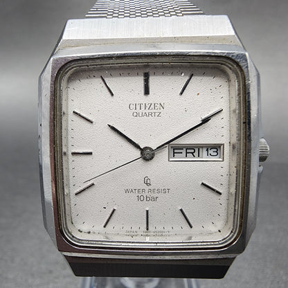 Citizen Tank Watch Men 32mm White Dial Steel Daydate Rectangle 3800-451287 PARTS