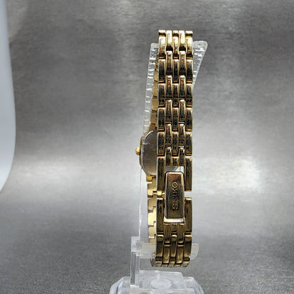 Seiko Watch Women 16mm Champange Dial Gold Tone Hexagon 1N000GT0 New Battery7