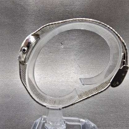 Lonber Sapphire Watch Women 23mm Silver Dial Silver Tone Round New Battery Mesh6