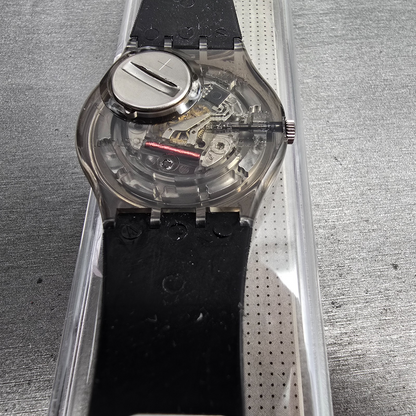 Swatch Lolita Watch Men 33mm Black Dial Black Tone Round GM128 New Battery NOS14