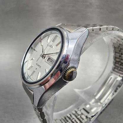 Seiko ALBA Watch Women 25mm Silver Dial Silver Tone Daydate Round New Battery2
