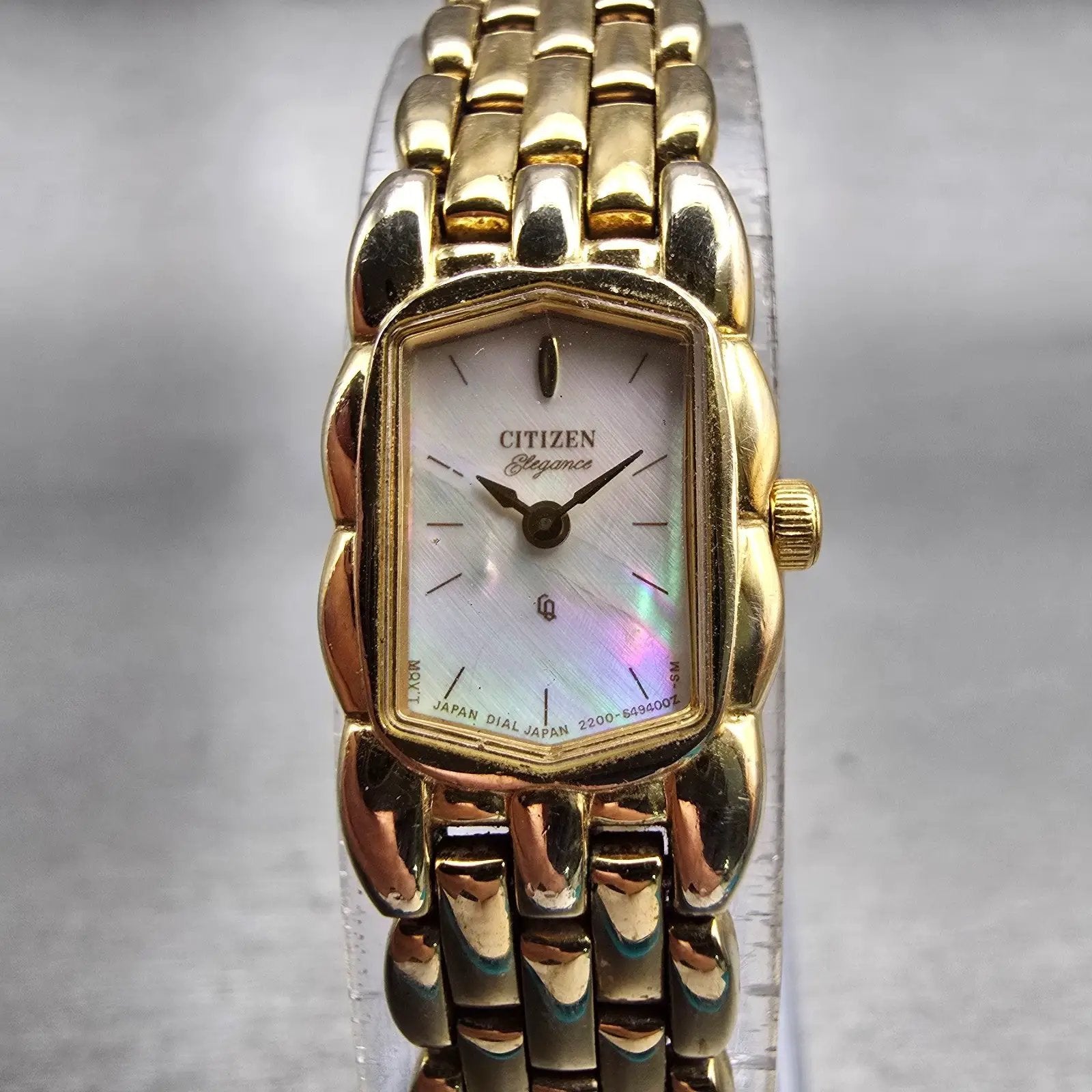 Citizen Elegance Watch Women 14mm MOP Dial Gold Tone 2200-S14960 New Battery0