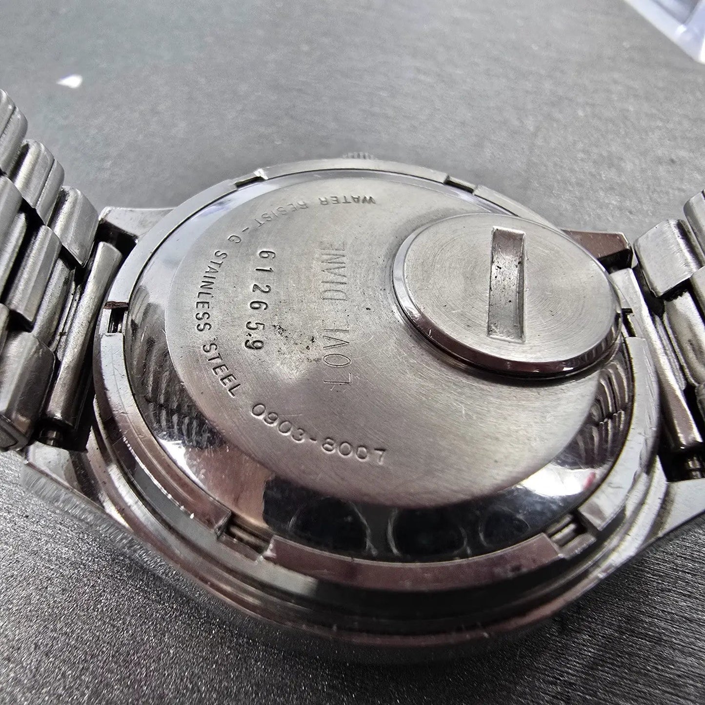 Seiko SQ Watch Men 37mm Black Dial Silver Tone Daydate 0903-8007 New Battery VTG9