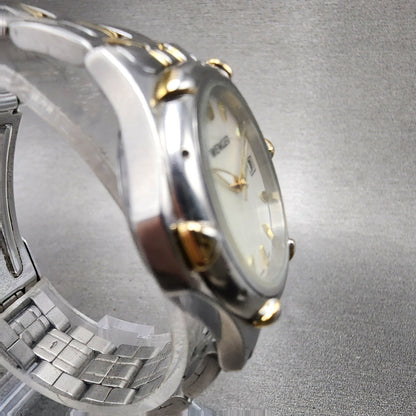 Wenger Watch Women 28mm MOP Dial Two Tone Date Round 70236 New Battery3