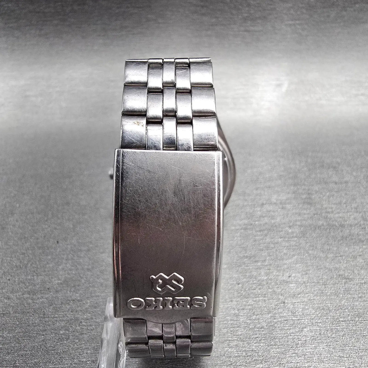 Seiko SQ Watch Men 35mm Silver Dial Silver Daydate Round 5Y23-8049 New Batt7