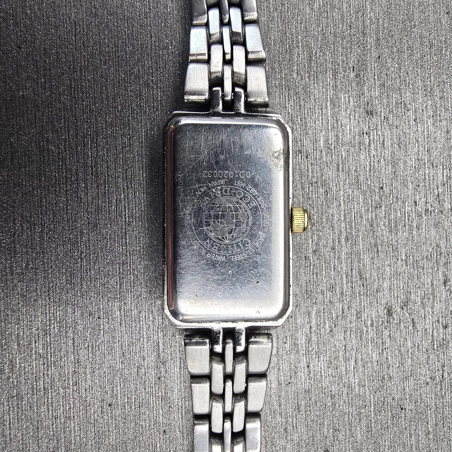 Citizen Eco-Drive Tank Watch Women 14mm MOP Dial Two Tone Rectangle G620-S06148210