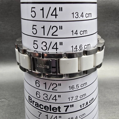 Swatch Tresor Blanc Watch Women 33mm White Dial Silver Tone YLS141GC New Battery9