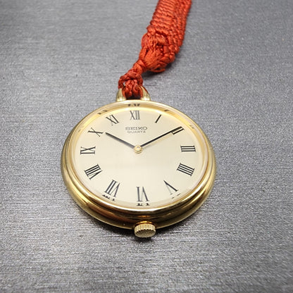 Seiko Pocket Watch Women 27mm Champagne Dial Gold Tone 14000800 New Battery2