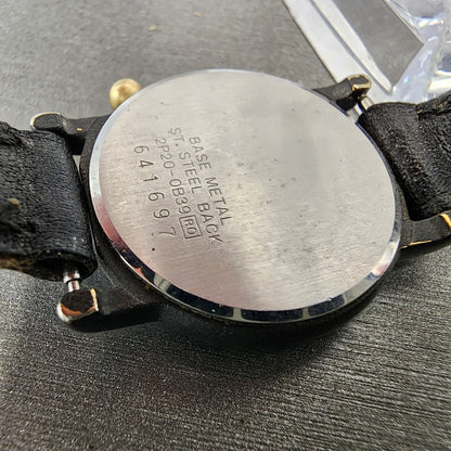 Seiko Watch Women 25mm Gray Dial Black Tone Round 2P20-0B39 New Battery VTG