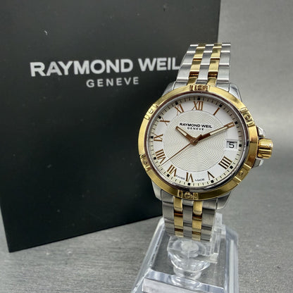 Raymond Weil Tango Watch Women 30mm White Dial Two Tone Date 5960 New Battery0
