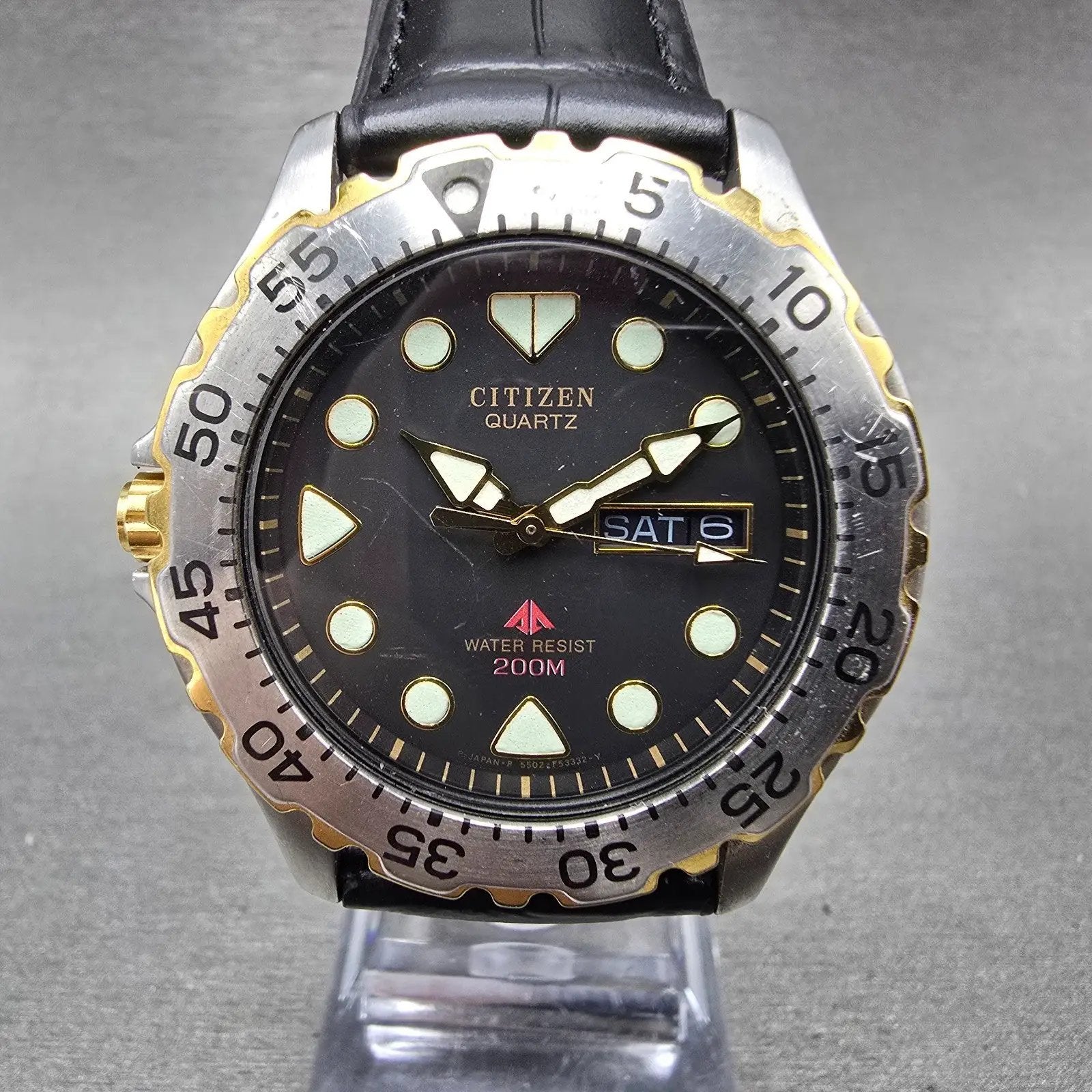 Citizen Promaster Dive Watch Men 39mm Black Dial Two Tone Daydate New Battery0