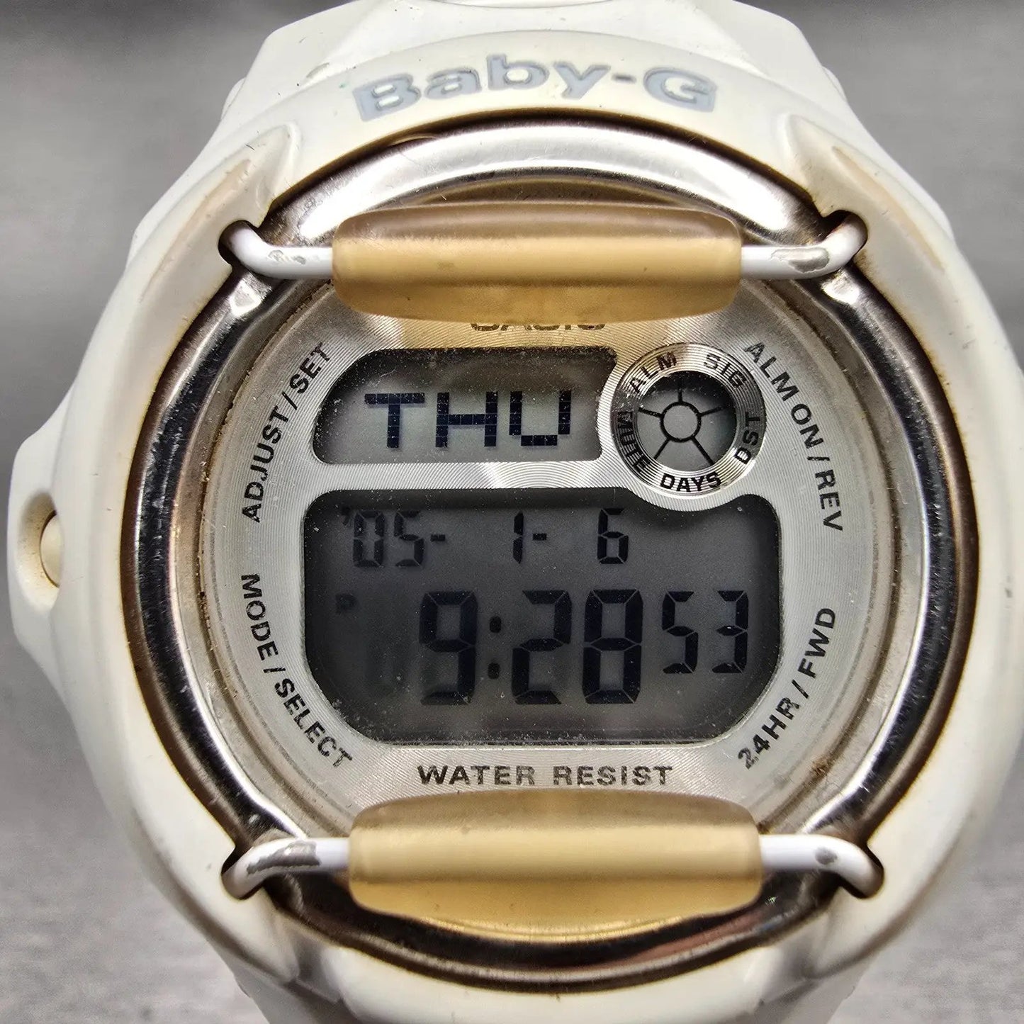Casio Baby-G BG-169R Watch Women 43mm White Dial White Alarm Chrono New BatteryL1
