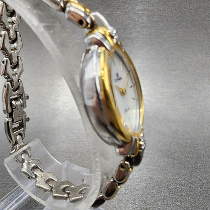 Cyma Louis XV Watch Women 18mm MOP Dial Two Tone Oval 814 New Battery3