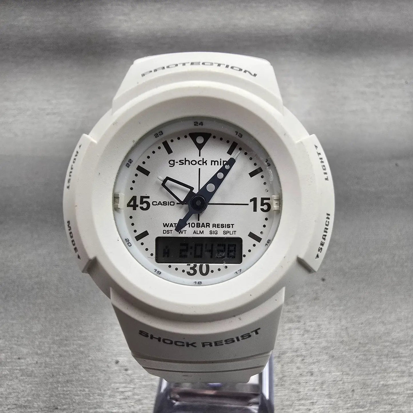 Casio G-Shock Mini GMN-50 Watch Women White White Chrono Alarm New Battery READ0