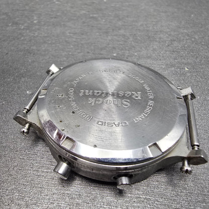 Casio DW-5600 Watch Men 38mm Silver Digital Alarm Chrono 901 New Battery VTG AB7