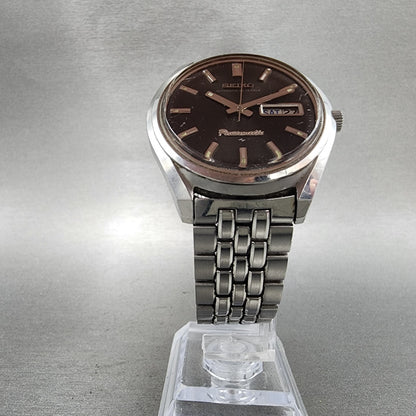 Seiko Presmatic Watch Men 37mm Black Dial Silver Tone Daydate 51069000 Runs6