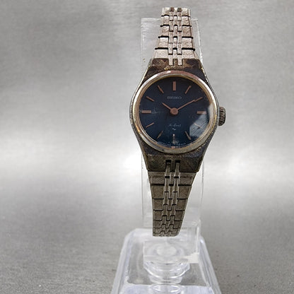 Seiko Watch Women 19mm Blue Dial Silver Tone Round 11200080 Manual Runs5