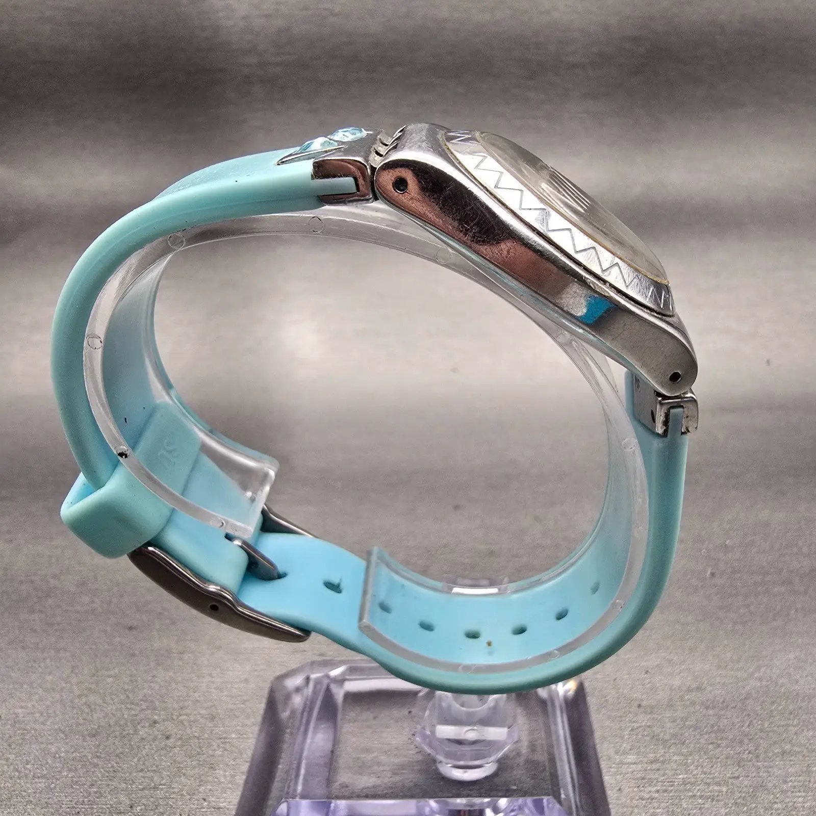 Swatch Irony ELLAZUL Watch Women Silver Dial Blue Band YLS154 CRAKCED New Batt8
