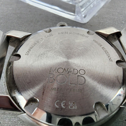 Movado Bold Watch Men 43mm Silver Dial Silver Tone 3600260 New Battery9