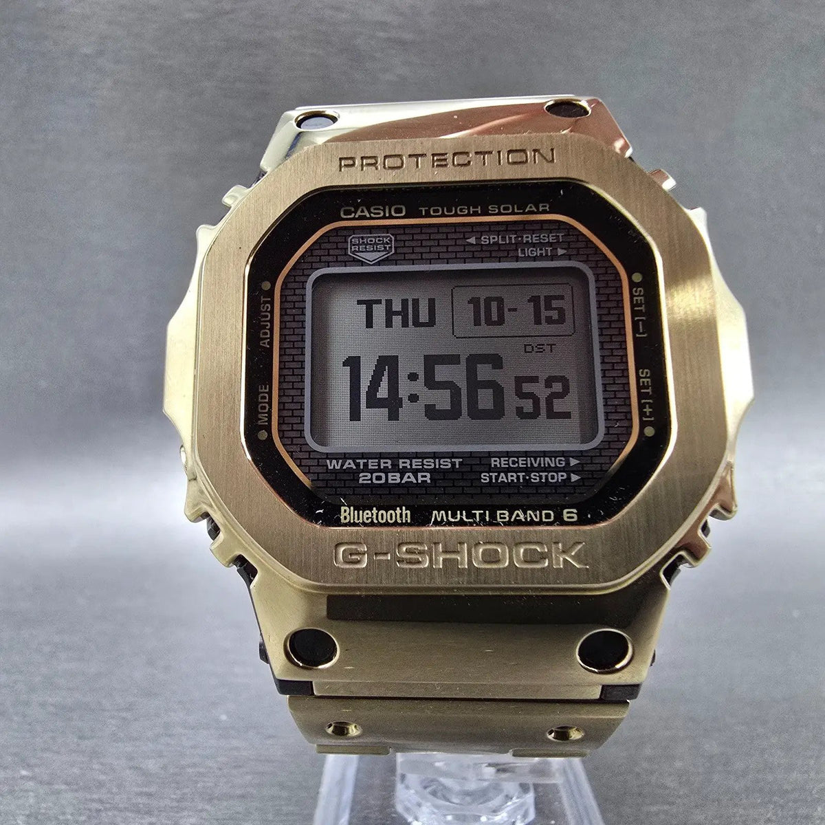 Casio G-Shock GMW-BZ5000 Watch Men 44mm Gold Atomic Solar Alarm Octagon Works6