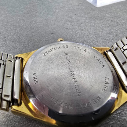 Jules Jurgensen Watch Men 34mm Cream Dial Gold Tone Daydate Round 4505 New Batt9