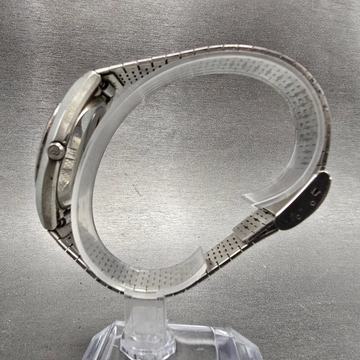 Seiko King Quartz Watch Men 37mm Silver Dial Silver Tone Daydate 5856-8001 PARTS11