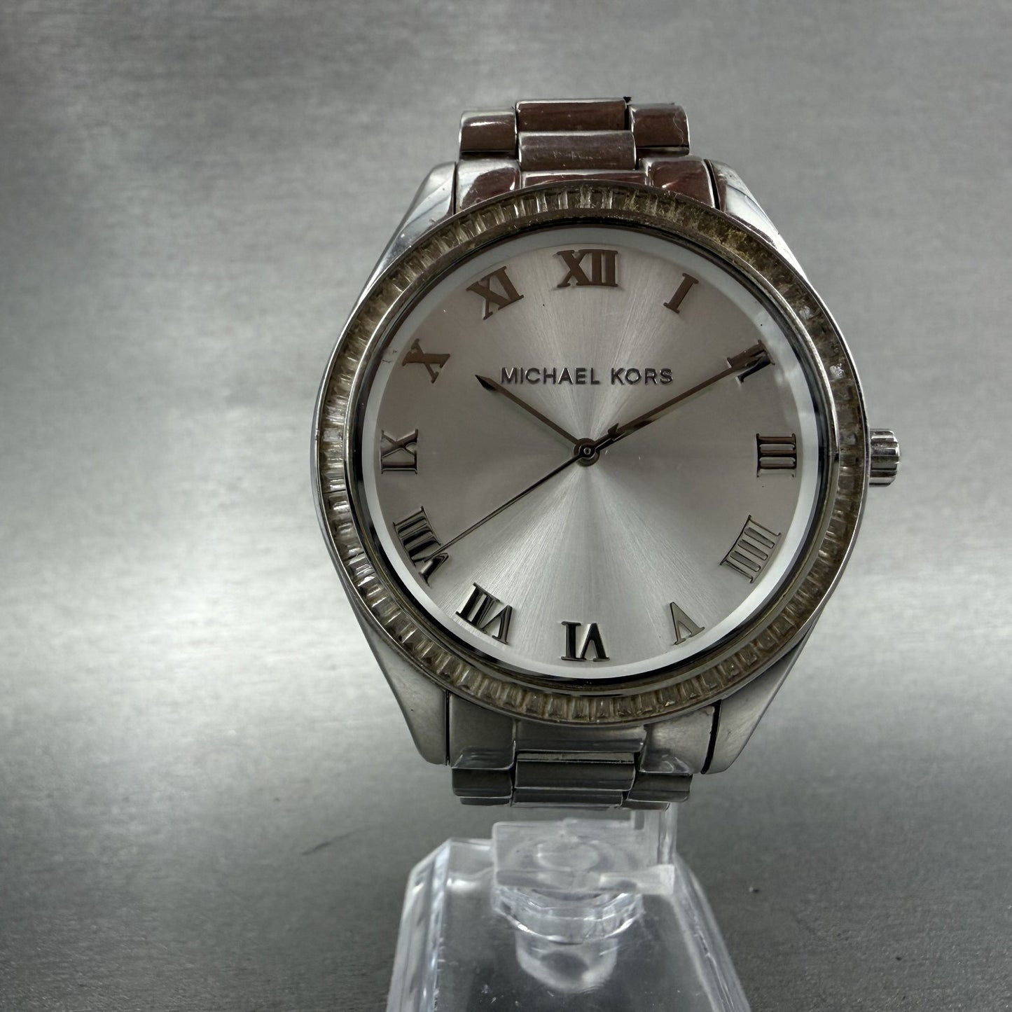 Michael Kors Blake Watch Women 42mm Silver Dial Silver Tone Round MK3243 NewBatt5