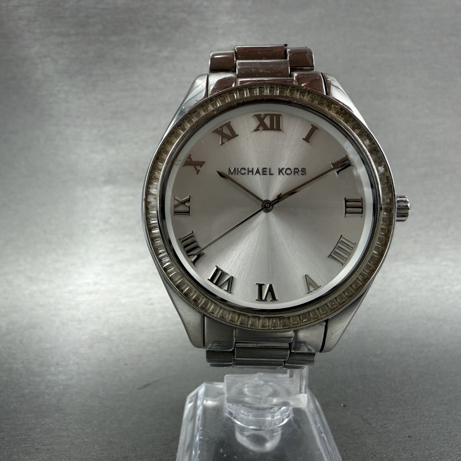 Michael Kors Blake Watch Women 42mm Silver Dial Silver Tone Round MK3243 NewBatt5